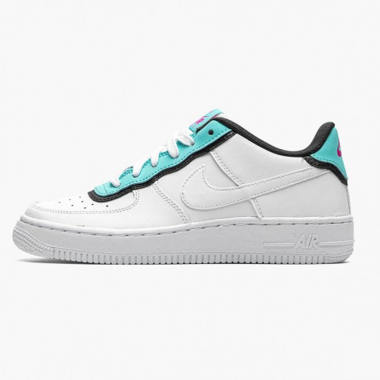 Nike WMNS Air Force 1 Low GS Double Layer Aqua Black BV1084 100 Sports Shoes