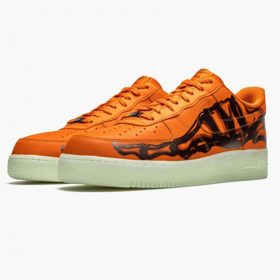 Nike WMNS Air Force 1 Low Orange Skeleton CU8067 800 Sports Shoes