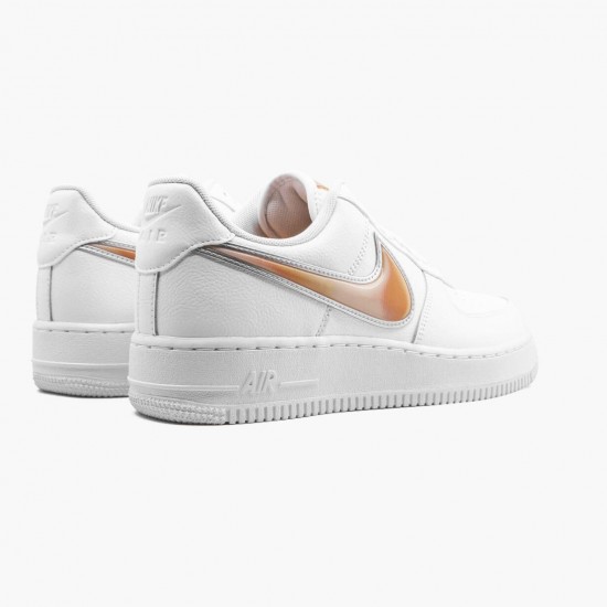 Nike WMNS Air Force 1 Low Oversized Swoosh White Orange Peel AO2441 102 Sports Shoes