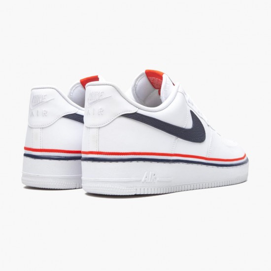 Nike WMNS Air Force 1 Low Ribbon White Blue CJ1377 100 Sports Shoes