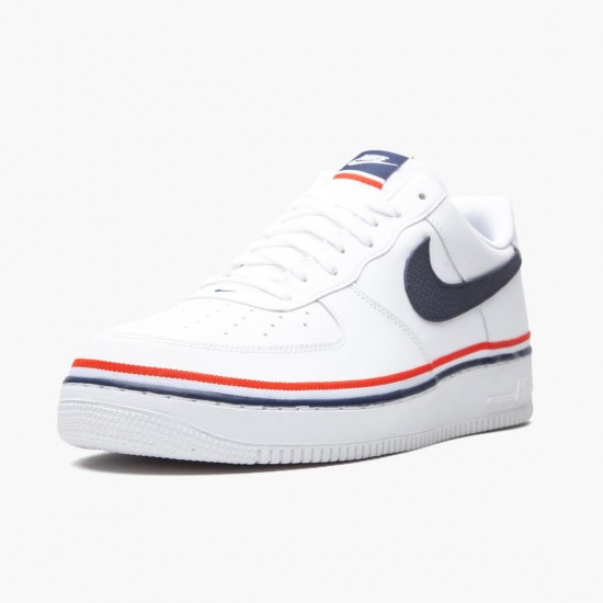 Nike WMNS Air Force 1 Low Ribbon White Blue CJ1377 100 Sports Shoes