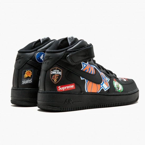 Nike WMNS Air Force 1 Mid Supreme NBA Black AQ8017 001 Sports Shoes