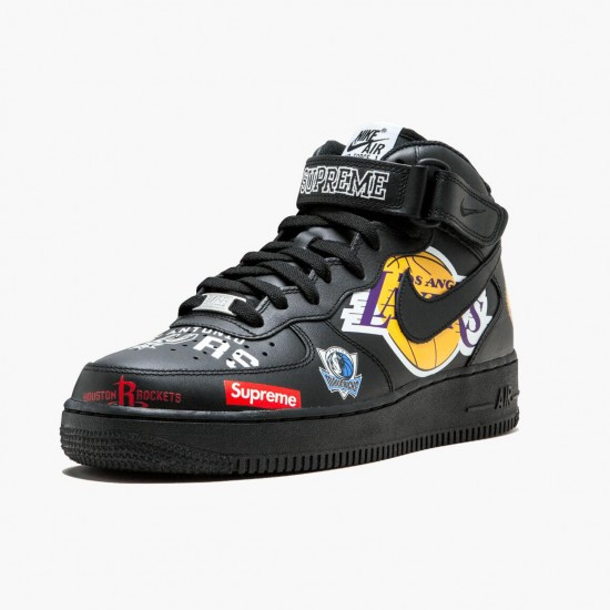 Nike WMNS Air Force 1 Mid Supreme NBA Black AQ8017 001 Sports Shoes