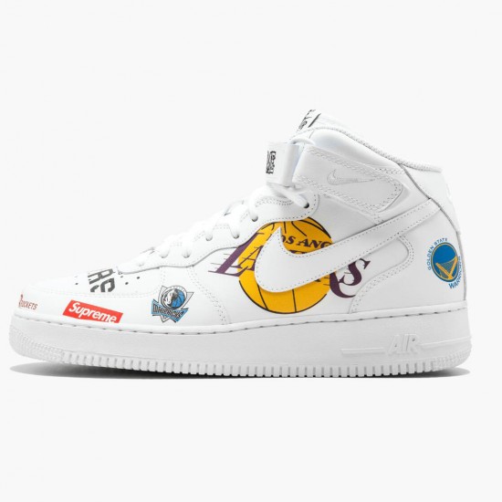 Nike WMNS Air Force 1 Mid Supreme NBA White AQ8017 100 Sports Shoes