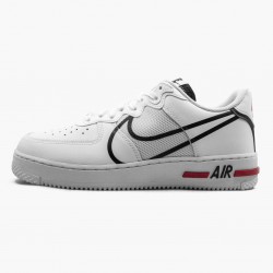 Nike WMNS Air Force 1 React White Black Red CD4366 100 Sports Shoes