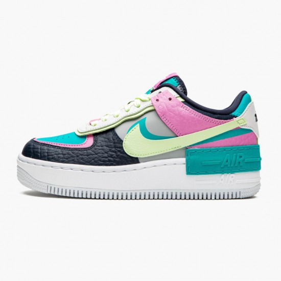 Nike WMNS Air Force 1 Shadow Barely Volt Oracle Aqua CK3172 001 Sports Shoes