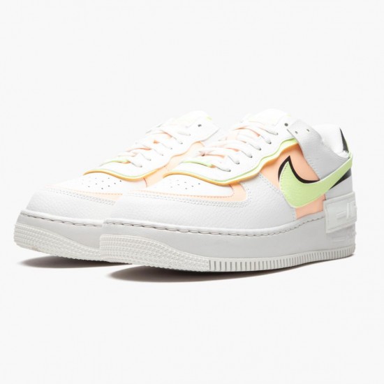 Nike WMNS Air Force 1 Shadow Summit White Barely Volt Crimson Tint CI0919 107 Sports Shoes