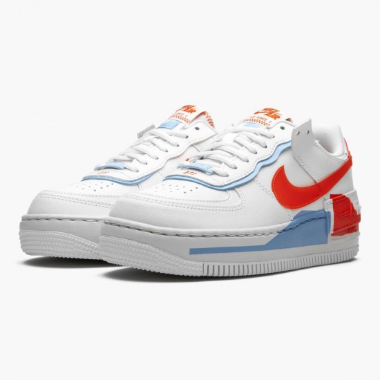 Nike WMNS Air Force 1 Shadow Summit White Team Orange CQ9503 100 Sports Shoes