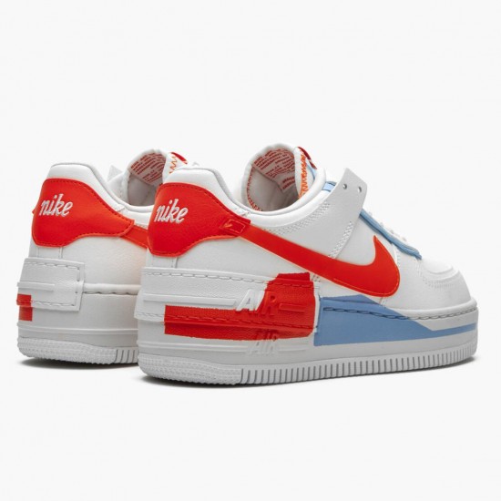 Nike WMNS Air Force 1 Shadow Summit White Team Orange CQ9503 100 Sports Shoes