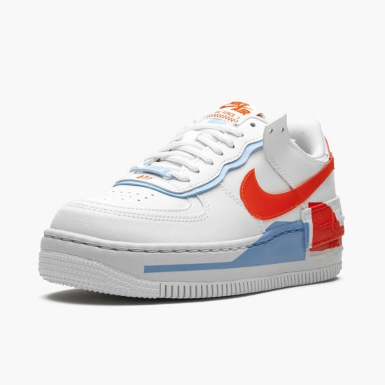 Nike WMNS Air Force 1 Shadow Summit White Team Orange CQ9503 100 Sports Shoes