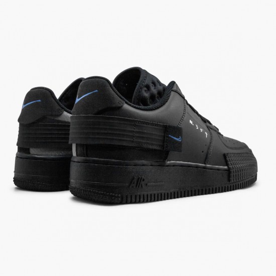 Nike WMNS Air Force 1 Type Black Royal AT7859 001 Sports Shoes