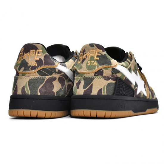 A Bathing Ape Sk8 Sta Low Green Camo Women Men Bape Shoes