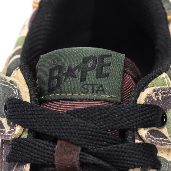 A Bathing Ape Sk8 Sta Low Green Camo Women Men Bape Shoes