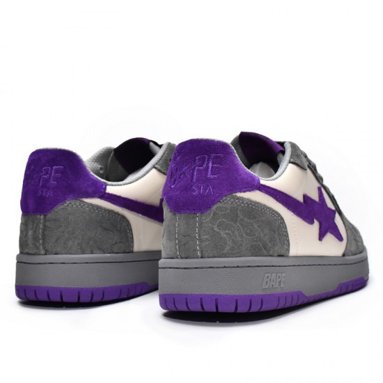 A Bathing Ape Sk8 Sta Low Grey Purple Beige Women Men Bape Shoes