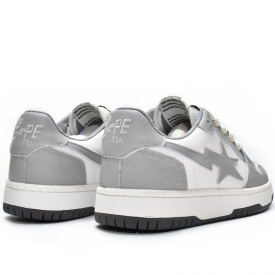 A Bathing Ape Sk8 Sta Low Grey White Women Men Bape Shoes