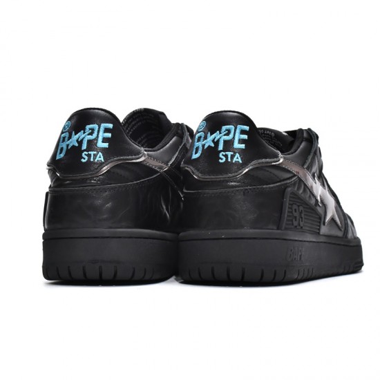 A Bathing Ape Sk8 Sta Low Silver Black Women Men Bape Shoes