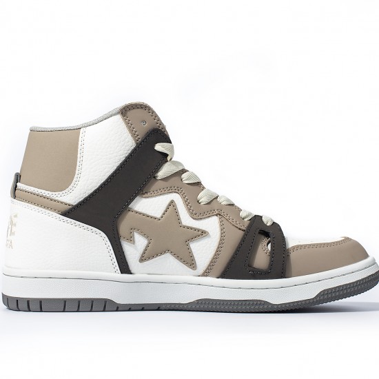 A Bathing Ape Sta Sk8 High Brown White Black Women Men Bape Shoes