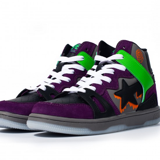 A Bathing Ape Sta Sk8 High Purple Green Black Grey Women Men Bape Shoes