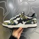 A Bathing Ape Sta Sk8 Low Army Green White Black Women Men Bape Shoes