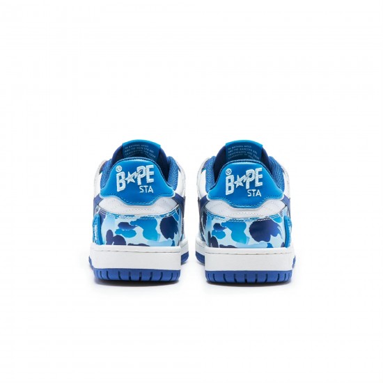 A Bathing Ape Sta Sk8 Low Blue White Deep Blue Women Men Bape Shoes