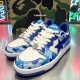 A Bathing Ape Sta Sk8 Low Blue White Deep Blue Women Men Bape Shoes