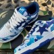 A Bathing Ape Sta Sk8 Low Blue White Deep Blue Women Men Bape Shoes