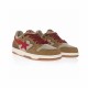 A Bathing Ape Sta Sk8 Low Brown Red Women Men Bape Shoes