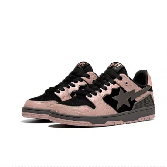 A Bathing Ape Sta Sk8 Low Ltpink Black Grey Women Men Bape Shoes