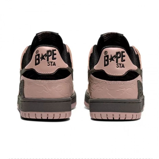 A Bathing Ape Sta Sk8 Low Ltpink Black Grey Women Men Bape Shoes