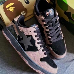 A Bathing Ape Sta Sk8 Low Ltpink Black Grey Women Men Bape Shoes