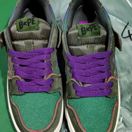 A Bathing Ape Sta Sk8 Low Purple Green Army Green Women Men Bape Shoes