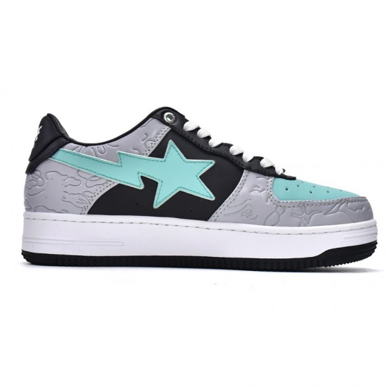 A Bathing Ape Sta Low Grey Black Women Men Bape Shoes