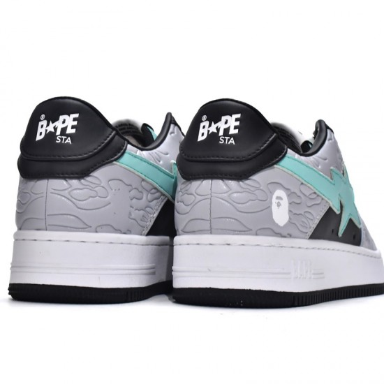 A Bathing Ape Sta Low Grey Black Women Men Bape Shoes