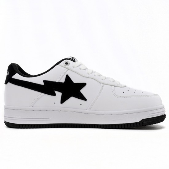 A Bathing Ape Sta Low White And Black Tick Women Men Bape Shoes