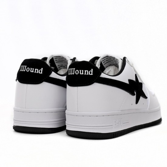 A Bathing Ape Sta Low White And Black Tick Women Men Bape Shoes