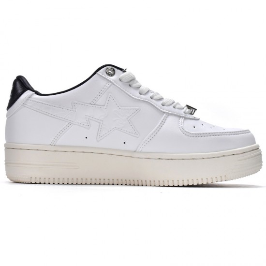 A Bathing Ape Sta Low White Black Women Men Bape Shoes