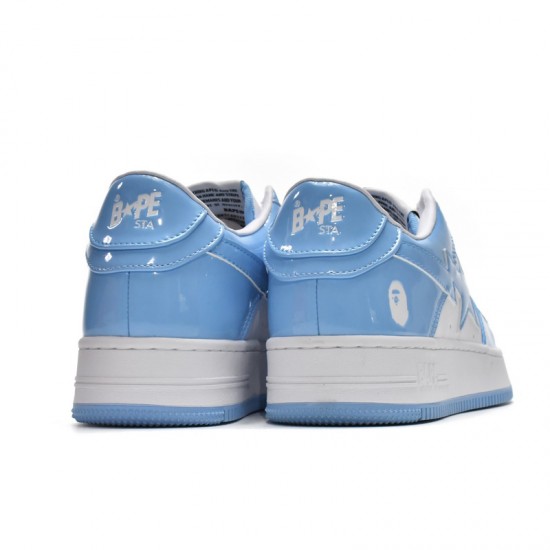 A Bathing Ape Sta Low White Blue Women Men Bape Shoes