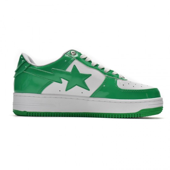 A Bathing Ape Sta Low White Green Women Men Bape Shoes