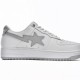 A Bathing Ape Sta Low White Grey Silvery Women Men Bape Shoes