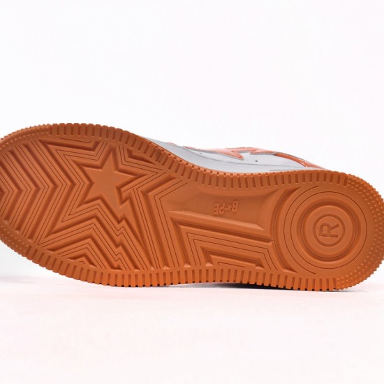 A Bathing Ape Sta Low White Orange Women Men Bape Shoes