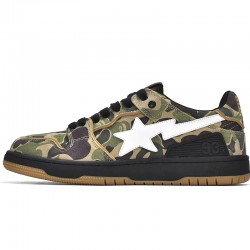 A Bathing Ape Sk8 Sta Low Green Camo Women Men Bape Shoes