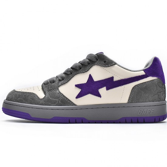 A Bathing Ape Sk8 Sta Low Grey Purple Beige Women Men Bape Shoes