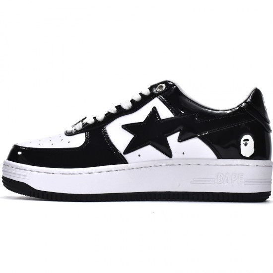 A Bathing Ape Sta Low Black White Women Men Bape Shoes