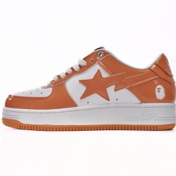 A Bathing Ape Sta Low White Orange Women Men Bape Shoes