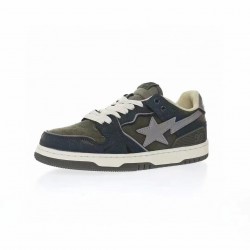 A Bathing Ape Sta Sk8 Low Army Green Blue Beige Women Men Bape Shoes