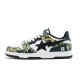 A Bathing Ape Sta Sk8 Low Army Green White Black Women Men Bape Shoes