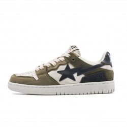 A Bathing Ape Sta Sk8 Low Beige Black Army Green Women Men Bape Shoes