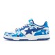 A Bathing Ape Sta Sk8 Low Blue White Deep Blue Women Men Bape Shoes