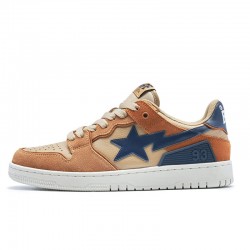 A Bathing Ape Sta Sk8 Low Brown Blue Women Men Bape Shoes