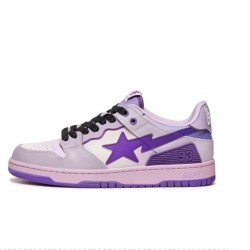 A Bathing Ape Sta Sk8 Low Purple White Black Women Men Bape Shoes